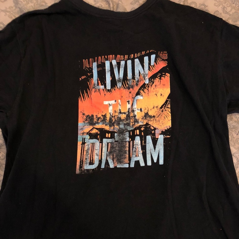 Vintage Distressed Print Livin The Dream Shirt